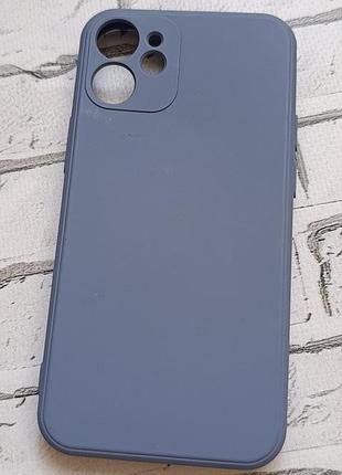 Чохол для iphone 12 mini силіконовий матовий soft touch (з мікрофіброю всередині), синій