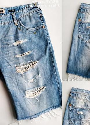 Джинсовые шорты с рваностями river island