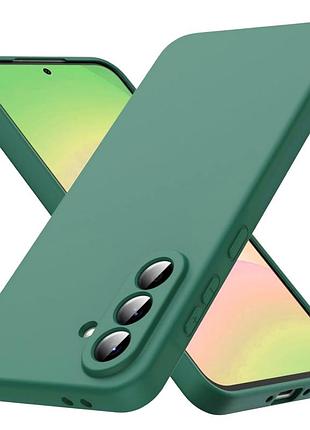 Чехол fiji full soft premium для samsung galaxy a36 5g (a366) противоударный бампер с микрофиброй dark green