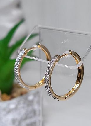 Сережки кільця з медичного золота позолота 18к xuping