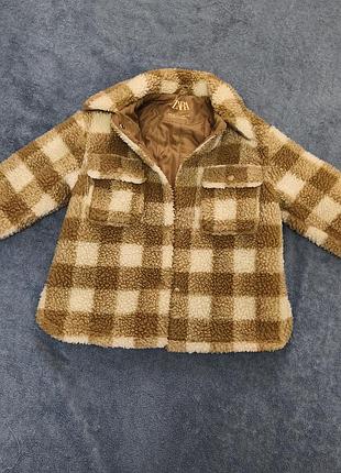 Детская куртка zara teddy (пуфер),размер 116