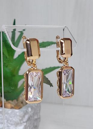 Серьги из медицинского золота позолота 18к xuping