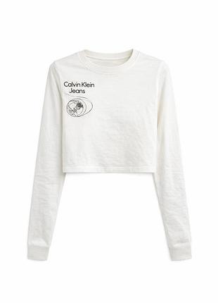 Лонгслів calvin klein jeans білий