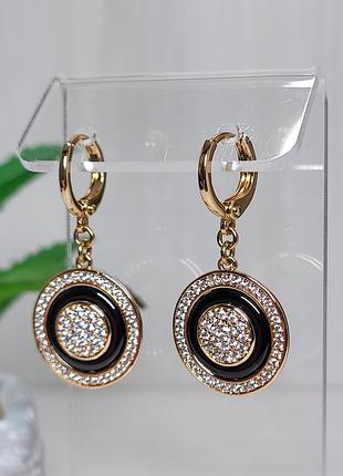 Серьги из медицинского золота позолота 18к xuping