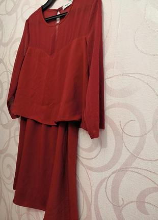 Бордовое свободное платье2 фото