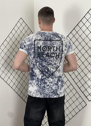 Синьо біла тай дай футболка topman north beach з принтами