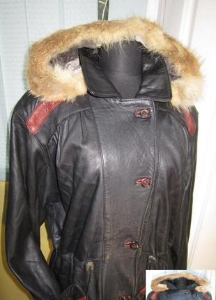 Женская кожаная куртка с капюшоном stil show. лот 178