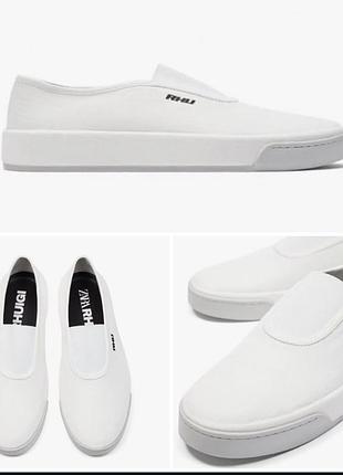 Стильные белые слипоны zara x rhuigi (limited edition) размер 44