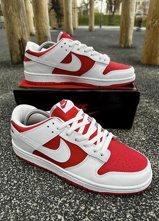 Кросівки nike sb dunk (white & red)