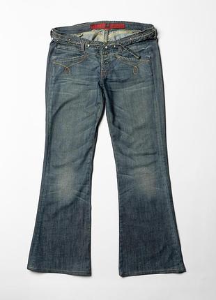 Le jean de francois marithe girbaud vintage women's denim with attached double wrap studded belt jeans [pwh017078]