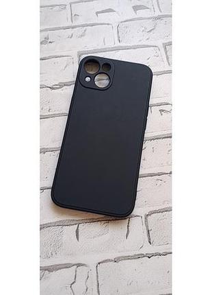 Чехол для iphone 13 силиконовый матовый soft touch (с микрофиброй), черный