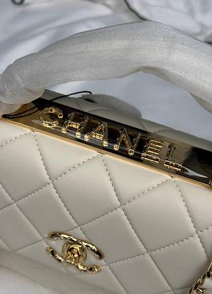 Сумки премиум coco handle white with gold hardware 2