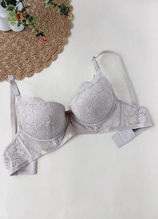 Світло сірий бюзгальтер без пуш ап