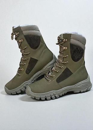 Тактические женские зимние берцы кожаные. 36-49р олива. усиленный носок и пятка! dszf-2144 47
