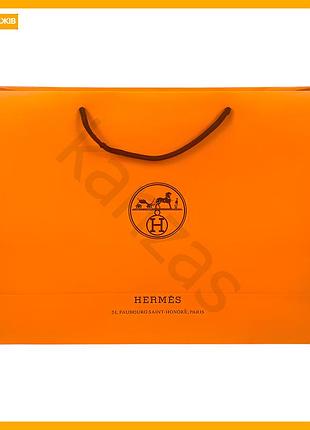 Rest пакет hermes оранжевый из плотной бумаги 42х14х30 см для подарков стильная упаковка