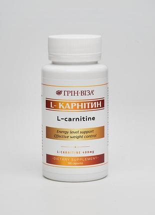 L-карнитин (l-carnitine), 100 капсул, green visa