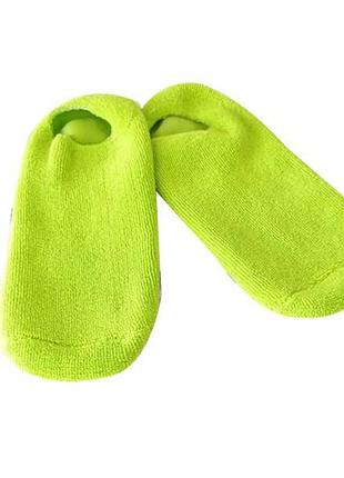Увлажняющие гелевые носочки для педикюра spa gel socks № g09-12 салатовые от 20 до 28см top shop ua_