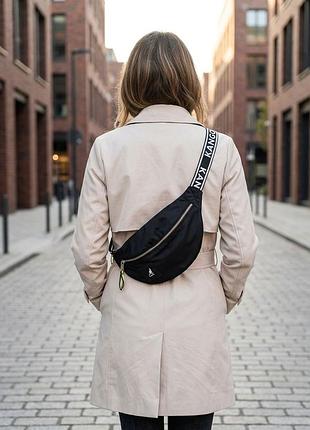 Оригинальная сумка-бананка kangol, черная нейлоновая crossbody