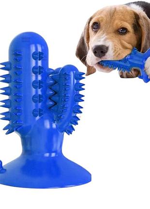 Игрушка для собак bronzedog petfun dental кактус на присоске синяя top shop ua_