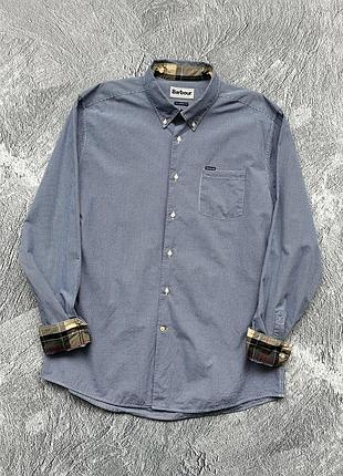 Men’s shirts button up barbour plaid light blue 4