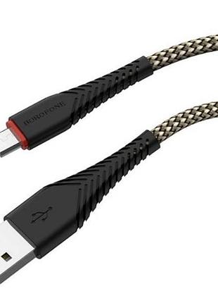 Кабель для зарядного пристрою 1м в обплетенні borofone bx25-micro чорний top shop ua_