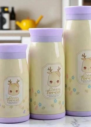 Термос детский 0,5л deer forest h-258 белый с декором top shop ua_