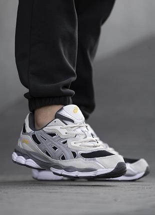 Чоловічі кросівки asics gel-nyc grey black асікс сірого з чорним кольорів