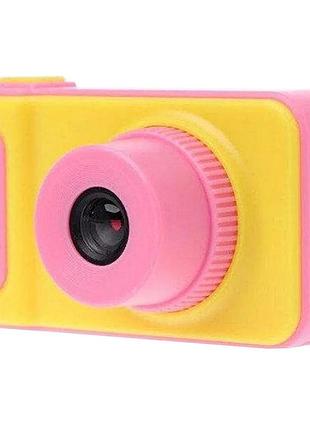 Дитячий цифровий фотоапарат smart kids camera v7 (жовто-рожевий) top shop ua_