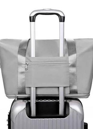 Сумка дорожная увеличивающаяся в глубину unsiex bag xl-1029 серая top shop ua_