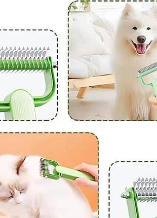 Щетка для вычесывания собак pet comb and 1-60 салатовая top shop ua_