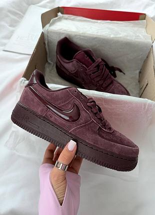 Женские кроссовки nike air force 1 low burgundy найк форс бордового цвета