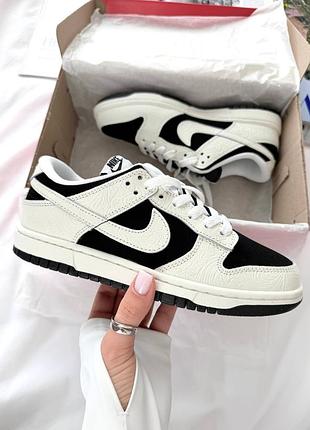 Женские кроссовки nike sb dunk low cream black найк данк кремового с черными цветами