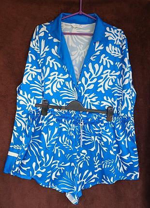 Костюм женский домашний с шортами сатин, xl, eur 46-48 , батл
