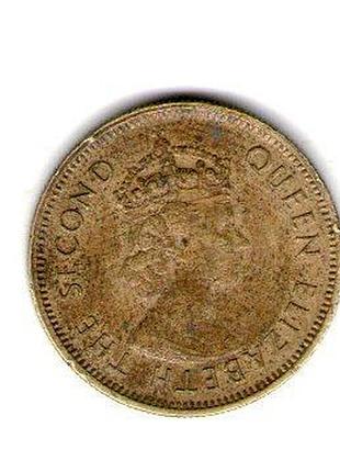 Гонконг ø королева елизавета ii 10ment, 1971 год никель-латунь, 4.46g, ø 20.5mm no1810