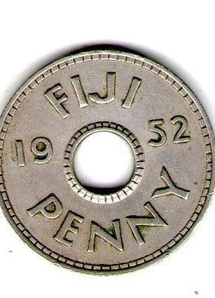 Фиджи ø король георг vi 1 пенни, 1952 год медно-никелевый сплав, 6.5g, ø 26mm no3401