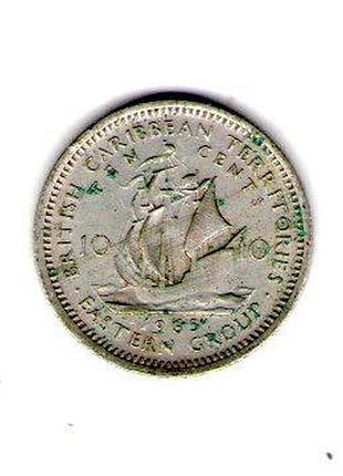 Восточные карибские штаты query елизавета ii 10ment, 1965 год медно-никелевый сплав, 2.57g, ø 18mm no1969