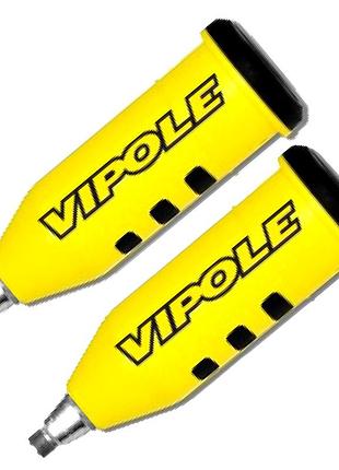 Наконечник vipole silent round tip 68 мм для скандинавской ходьбы и трейлраннинга желтый 2 шт.