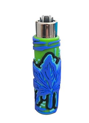 Зажигалка clipper rasta leaf silicone cover ( в силиконовом чехле 1 )