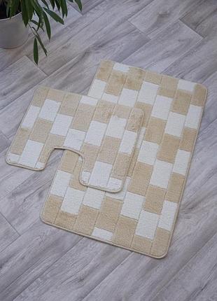 Комплект у ванну 60*100 та 60*50см beige 0738