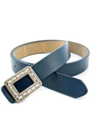 Жіночий шкіряний ремінь 2,8 х 110 см weatro синій
