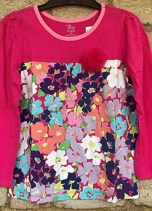 1, малиновий реглан із яскравими квітами childrensplace розмір 4т зріст 96-104 см