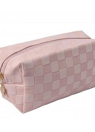 Женская косметичка lesko 34030 pink несессер органайзер дорожная бьюти кейс 7шт