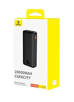 Умб павербанк baseus airpow fast charge power bank 20000mah 20w black