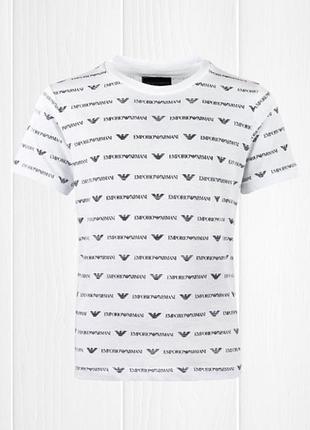Оригінальна білосніжна футболка emporio armani на підлітка