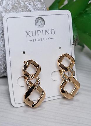 Серьги из медицинского золота позолота 18к xuping