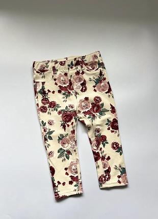 🌹 стильні джегінси h&m у квітковий принт для дівчинки
