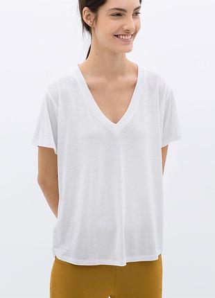 Біла базова футболка zara