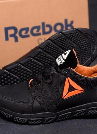 Мужские кожаные кроссовки reebok classic tracking orange