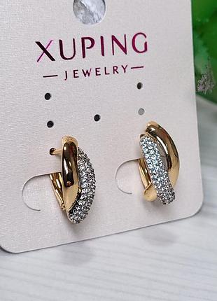 Серьги из медицинского золота позолота 18к xuping