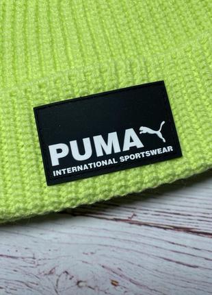 Неоновая салатовая шапка бини puma6 фото